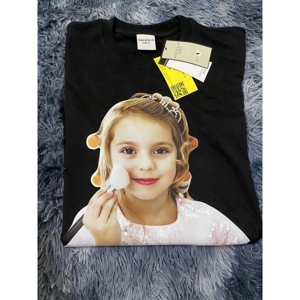 [ Ảnh Thật&amp; video] Áo thun ADLV nam nữ in hình bé cầm chổi trang điểm