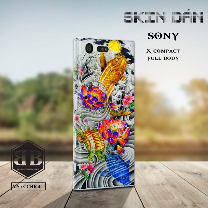 Bộ Skin Dán Sony Xperia X Compact dán full lưng viền dùng thay ốp lưng điện thoại hình cá chép cực đẹp