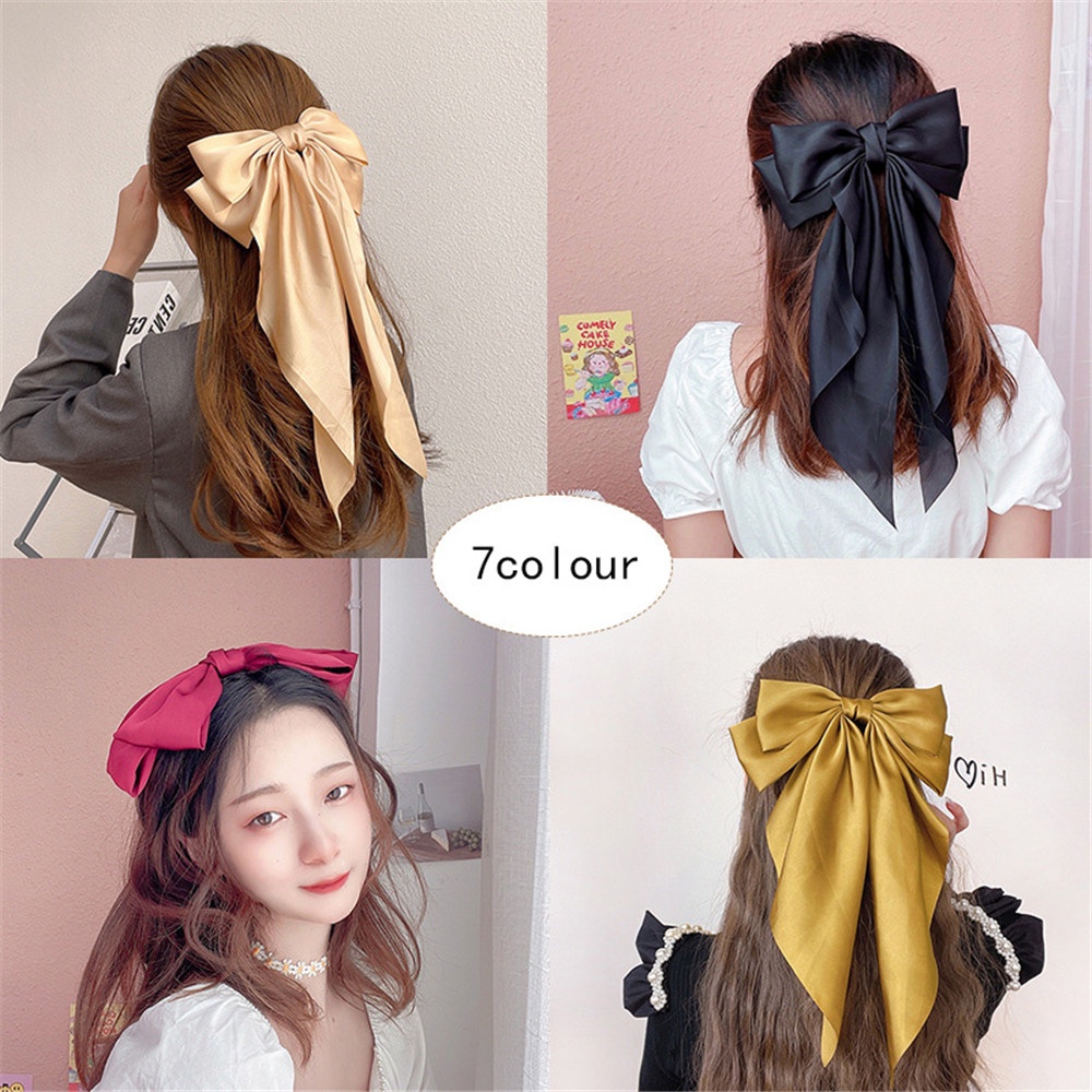 Kẹp Tóc Nơ Lớn Phong Cách Vintage Pháp Cho Nữ