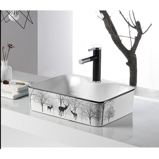 ❤️FREESHIP❤️Chậu bàn đá vuông - Chậu lavabo đặt bàn hàng chính hãng bảo hành 10 năm
