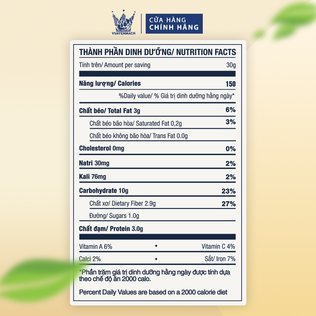 Ngũ cốc Ăn Kiêng VUA YẾN MẠCH - Granola Standard 500g