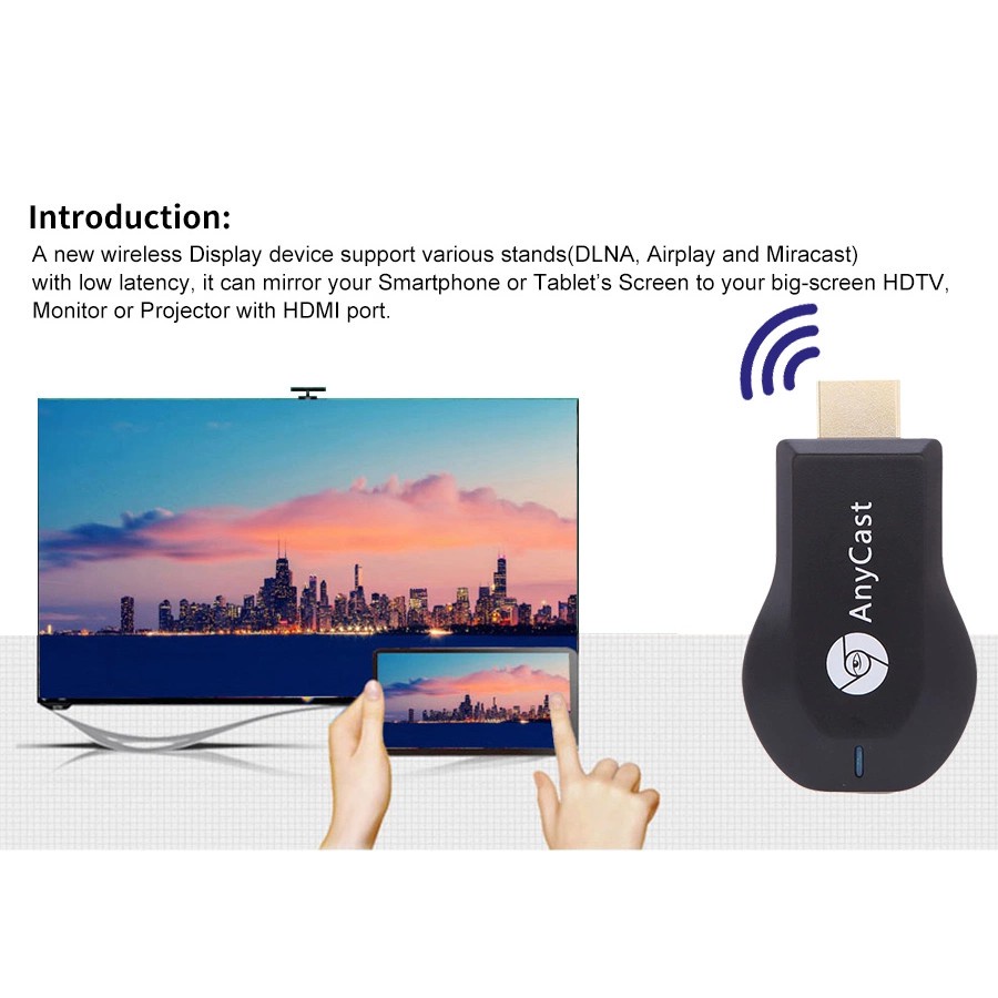 Đầu thu ANYCAST M9 Plus kết nối nhanh hỗ trợ giao diện HDMI TV DLNA Airplay Miracast cho iPhone iPad MacBook Android