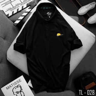 Áo thun nam polo big size ngắn tay trơn thêu logo đen