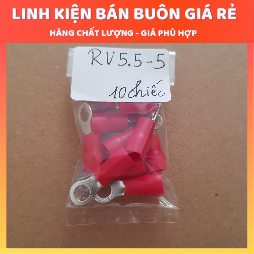 Đầu COS tròn đủ loại - 10 Đầu Cos tròn RV, Cos chữ o,Cốt kẹp dây điện, cos tròn các loại, cốt tròn