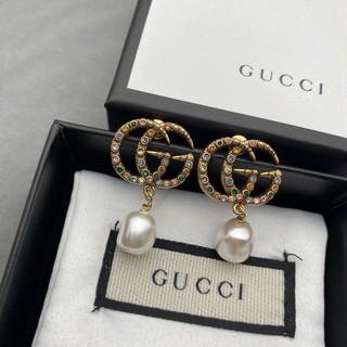 Nhẫn thả phong cách Gʊcci GG khảm hạt ngọc trai S925 sang trọng dành cho nữ