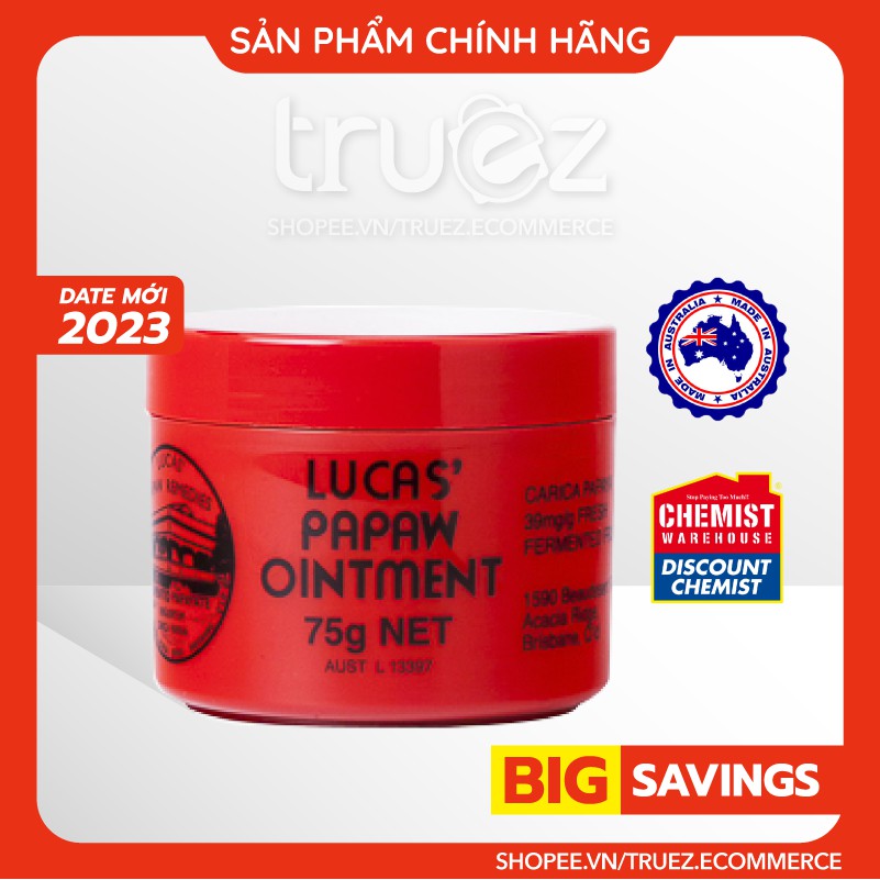 [Chính hãng] Kem Đa Năng - Kem Đu Đủ [ÚC] Lucas Papaw Ointment 75g Net