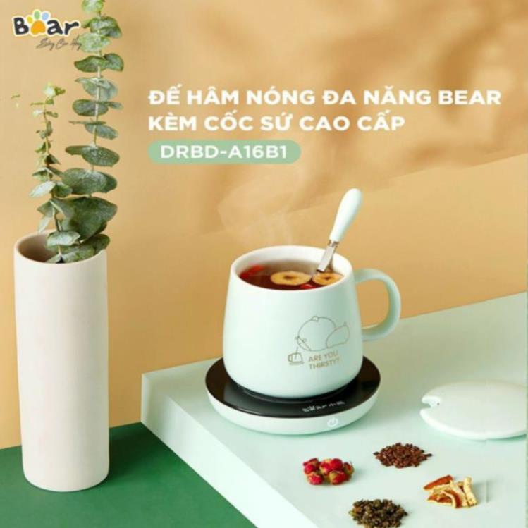 Đế Hâm Nóng Đồ Uống Thức Ăn Đa Năng Bear, Đế Làm Nóng Đồ Uống Bằng Điện, An Toàn_ Kèm Cốc_Bear DRBD-A16B1_ BH 1 Năm