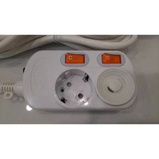 Ổ cắm điện kéo dài hàn quốc 2 lổ, 2 công tắc, 1 nắp, 5m IC