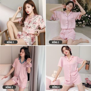 [CAO CẤP] Bộ Mặc Nhà Lụa Cộc Tay ✨ Bộ Pijama Nữ Lụa Cao Cấp