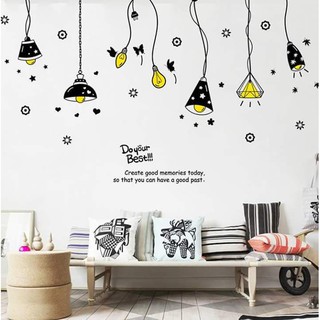 Decal dán tường chùm bóng đèn