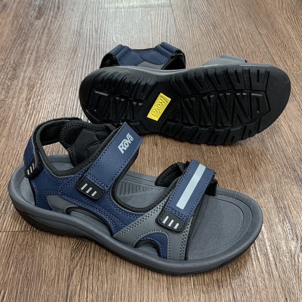 Giày Sandal Nam Kiểu Dáng Công Sở Quai Da Hiệu Rova - Xanh