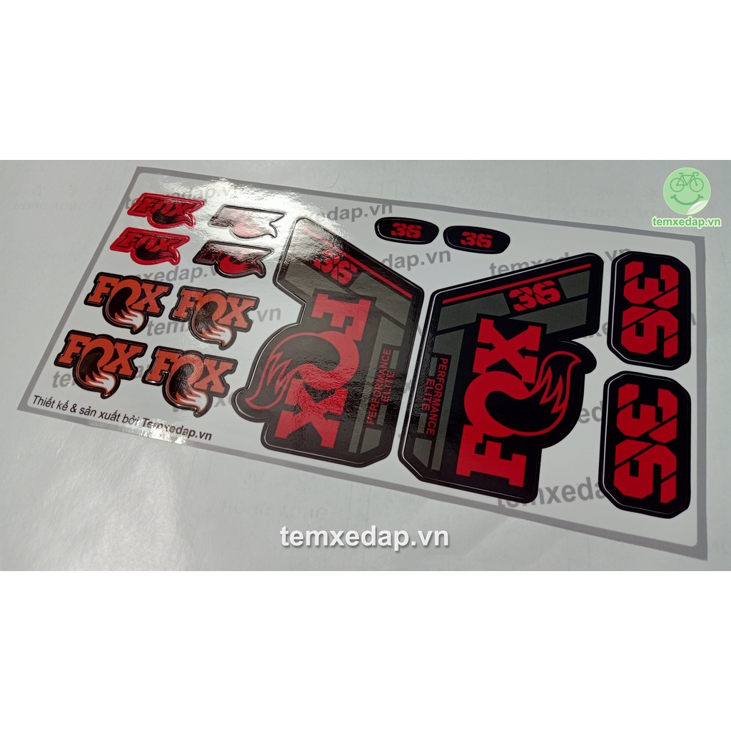 Tem decal dán phuộc xe đạp địa hình FOX 36 PERFORMANCE ELITE 2021 | Sticker phuộc xe đạp | Fork decal | Temxedap.vn