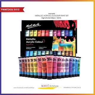 [Hỏa Tốc ]METALLIC ACRYLIC COLOUR PAINT SET / 12PC, 24 PC/ 36ml MONT MARTE/ SET 12, 24 MÀU /36ml METALLIC ACRYLIC