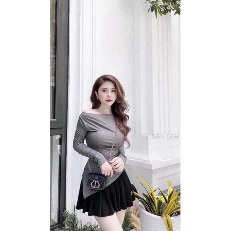 Áo lệch vai dài tay vạt chéo BCi