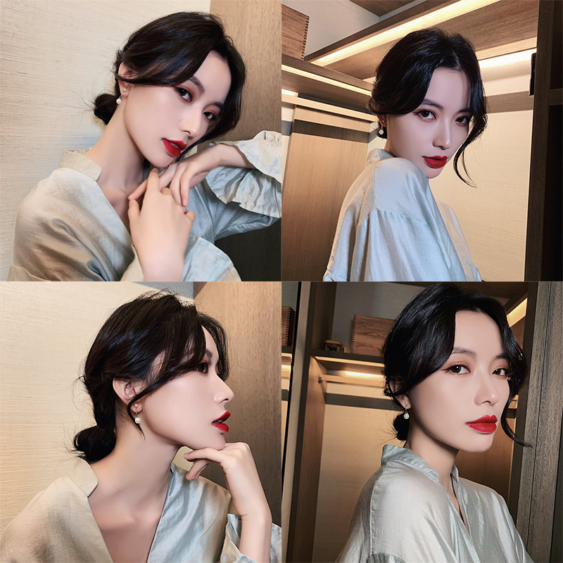 Đôi Bông Tai Sợi Dài Hình Thánh Giá Đính Ngọc Trai Thời Trang Hàn Quốc Sành Điệu 9837472457