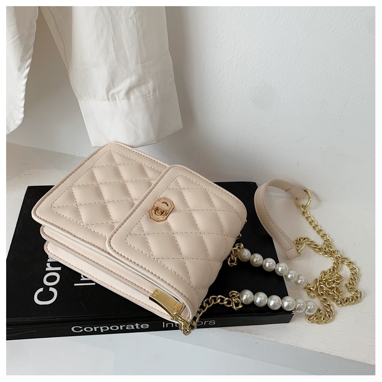 CÓ SẴN - Túi xách mini khóa xoay quai ngọc mix xích