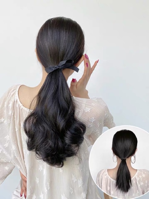 <ẢNH THẬT> Buộc xoăn đuôi phồng 35cmC25