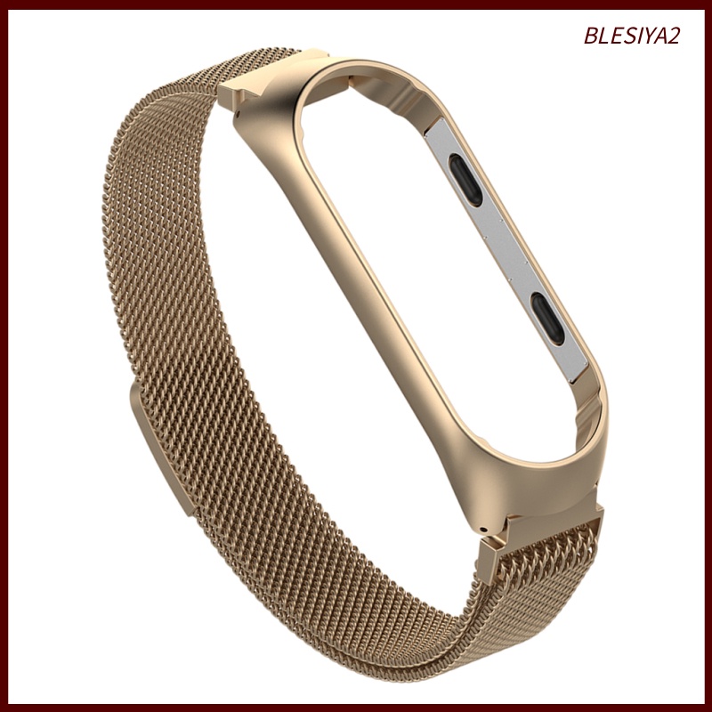 [BLESIYA2]For   Mi Band 3/4 Smart Bracelet Watch Band Strap Metal Wrist Black