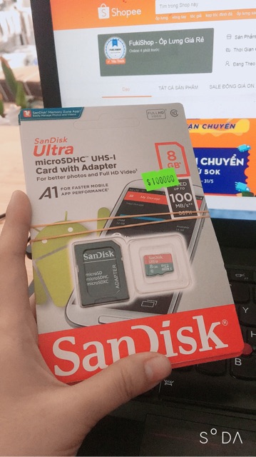 Thẻ Nhớ MicroSDHC 8GB CLASS 10 KÈM ADAPTER