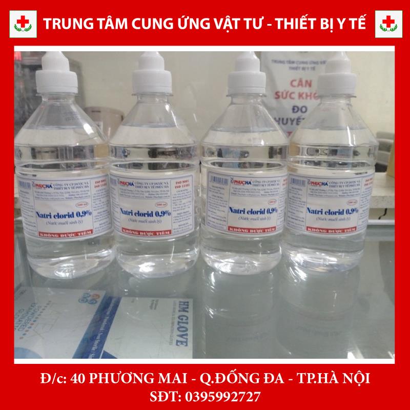 Nước muối sinh lý Natri Clorid 0,9% dùng súc miệng sát khuẩn (chai 500ml)