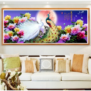 Tranh thêu chữ thập chỉ lụa hh0782 kt:150x64cm