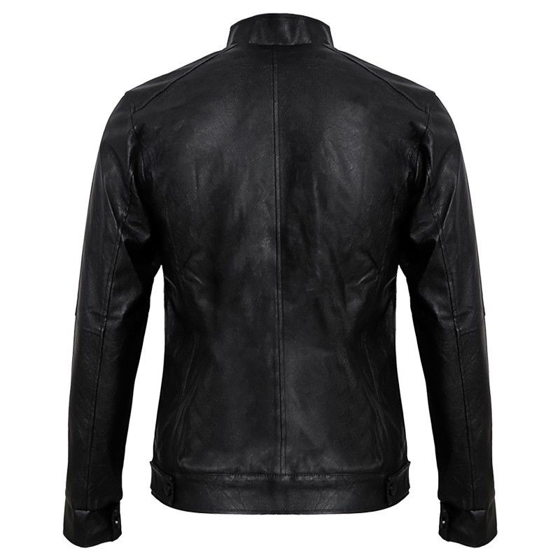 [Mã MAPIG12 hoàn 15% đơn 99K tối đa 50K xu] Áo Khoác da nam Leather lót lông PIGO chuẩn phong cách PAD12 - Đen Pigomen