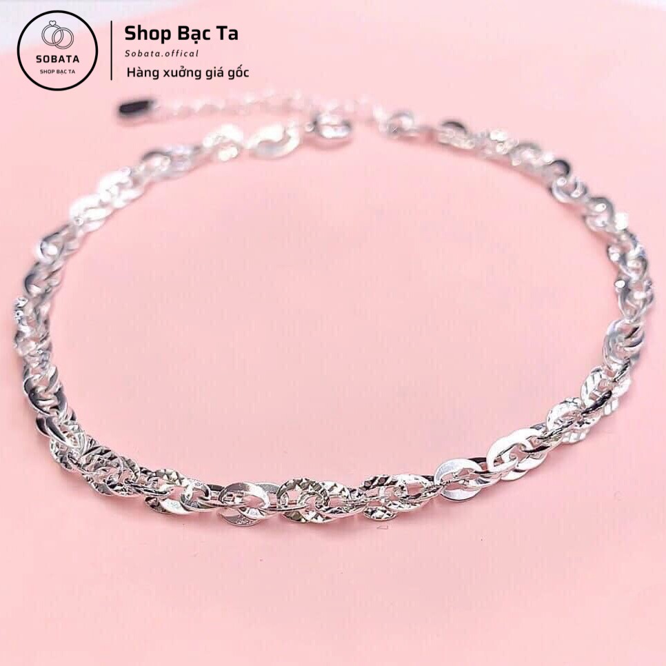 Lắc tay bạc nữ xi bạch kim cao cấp sang trọng cho phái nữ - SLTN14 - Shopbacta