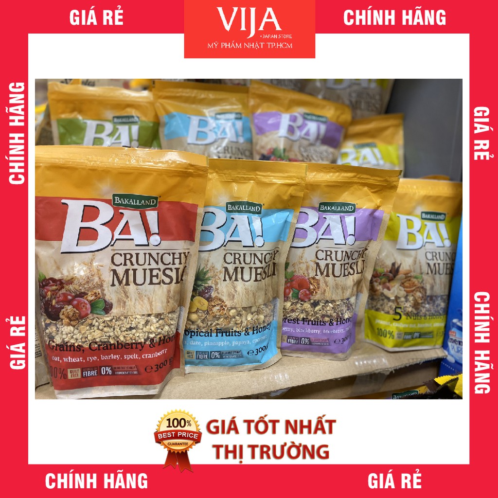 Ngũ Cốc ăn kiêng Bakalland Muesli 5 Loại Hạt và Mật Ong Gói 300G | BigBuy360 - bigbuy360.vn