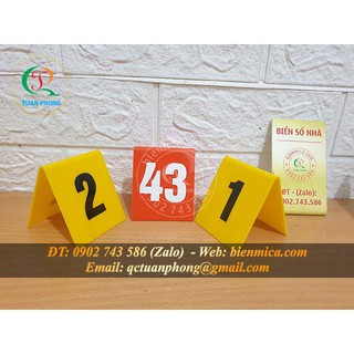 THẺ Số Bàn 7k/c - KT: 6x8cm - Màu sắc theo yêu cầu khách - Thẻ Bàn Mica có sẵn giao ngay