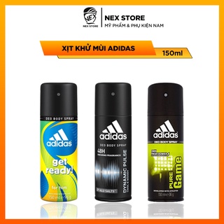 Xịt khử mùi toàn thân Adidas chăm sóc cơ thể nam hương Get Ready, Dynamic Pulse, Pure Game - dung tích 150ml - NeX Store
