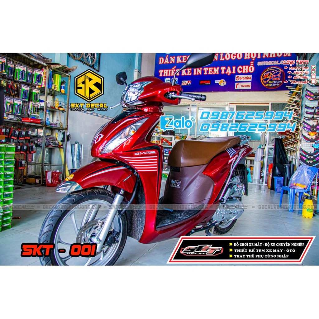 Tem trùm xe vision 2021 đỏ trắng đen amg