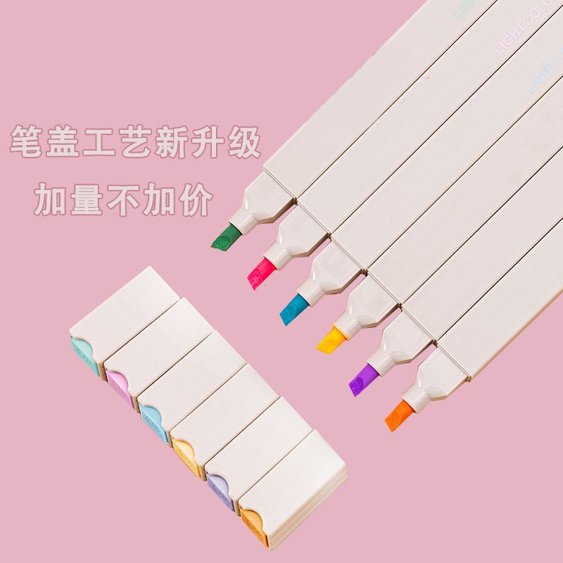 (Hàng Mới Về) Set 6 Bút Bắt Sáng Hai Đầu Màu Sắc Thời Trang