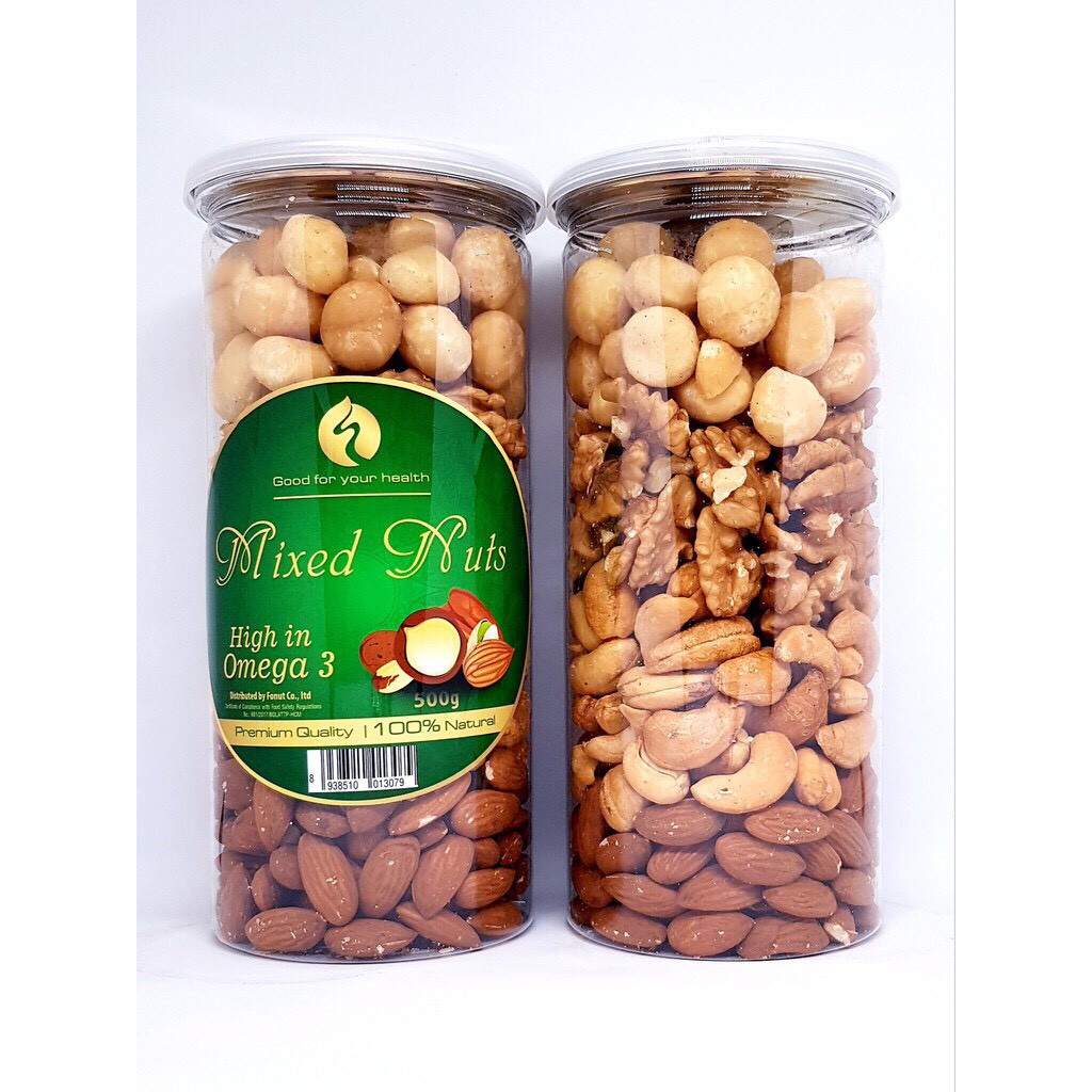 Mixed Nuts 4 Loại Hạt Đã Tách Vỏ (Óc Chó, Hạnh Nhân, Macca, Hạt Điều) - 500g