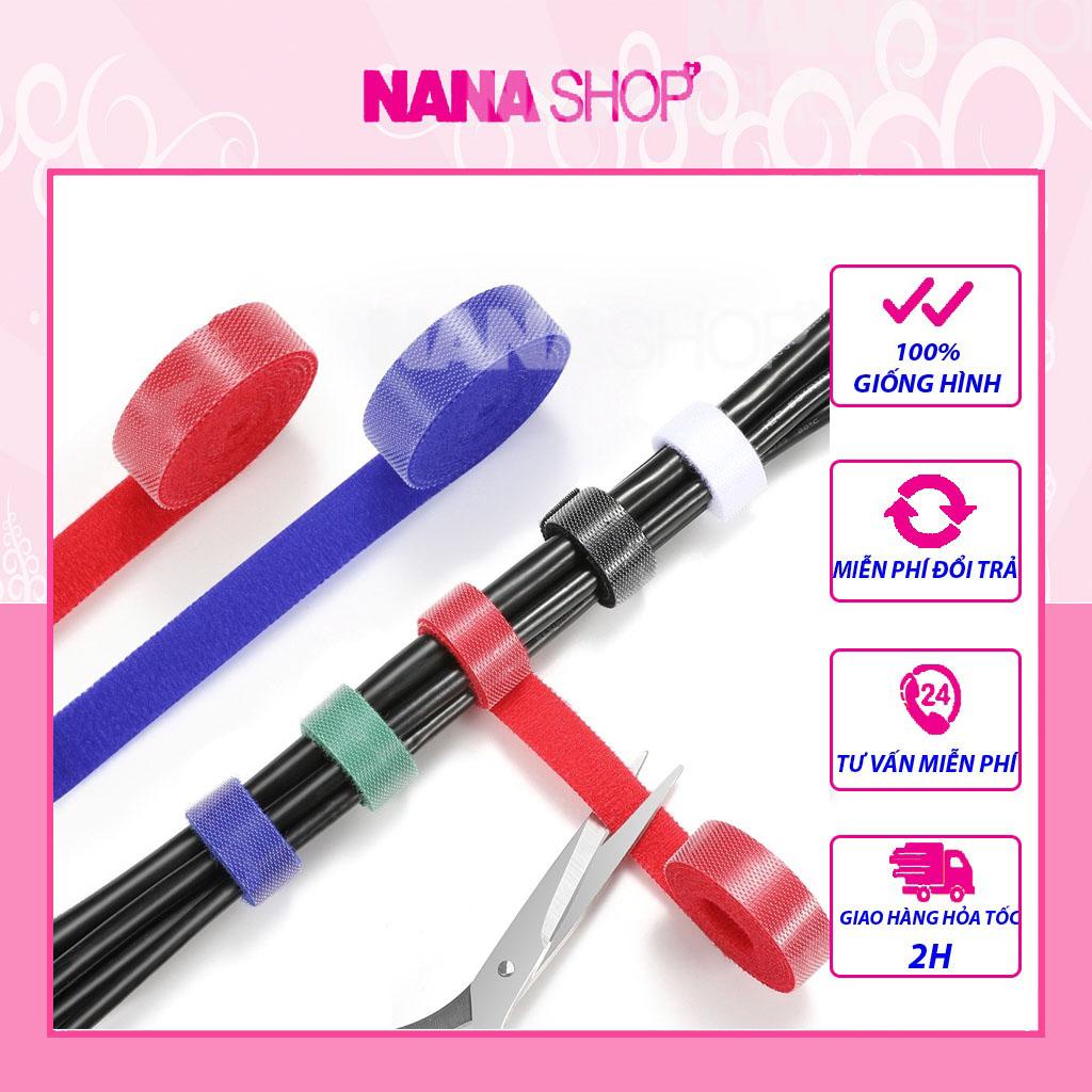 Băng Gai Velcro quấn dây điện, cáp sạc điện thoại gọn gàng, dễ dàng sử dụng, rộng 1,5cm dài 1,5m.