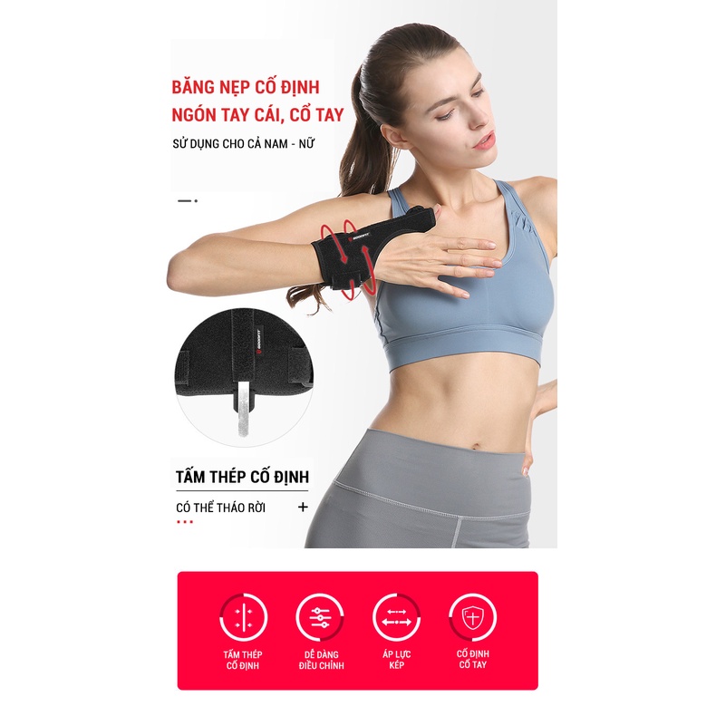 Băng nẹp cố định ngón tay cái, cổ tay GoodFit GF305W