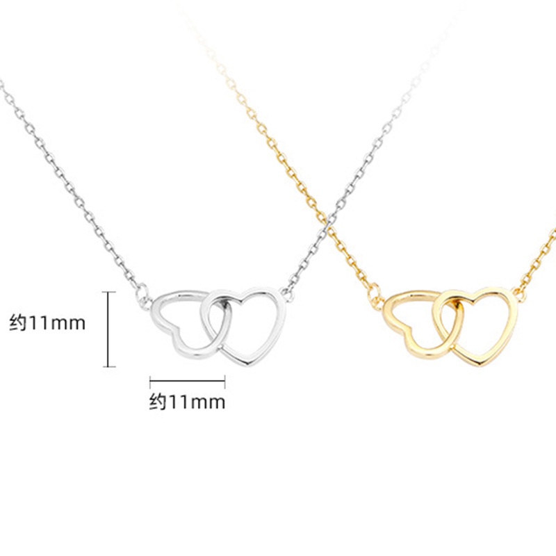 Vòng cổ Hình Trái Tim Đôi Bằng Thép Không Gỉ Thời Trang Dành Cho Nữ