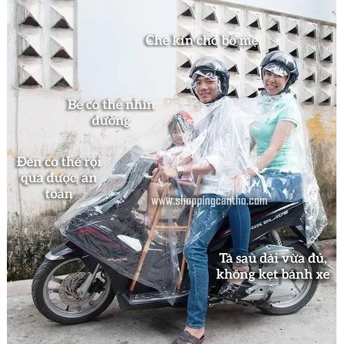 Áo mưa trong suốt loại dày