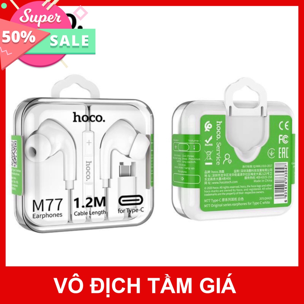 (Sale) Tai Nghe Type C Chính Hãng Hoco M77. Tai Nghe Chân Tyep c . Bảo Hành 12 Tháng TGPK8999