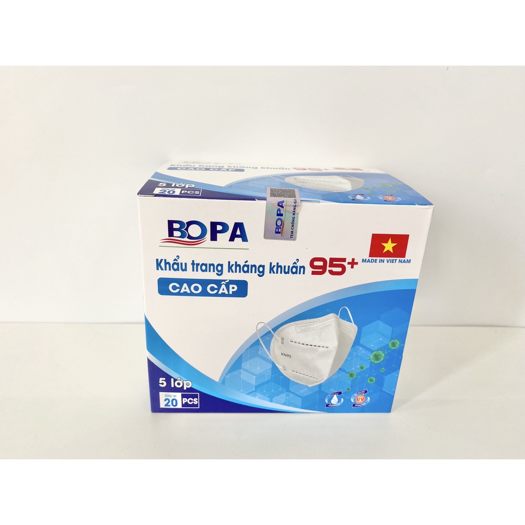 Khẩu trang y tế BOPA chính hãng, khẩu trang dùng được nhiều lần, kháng khuẩn chuẩn 3M - N95 - Không van