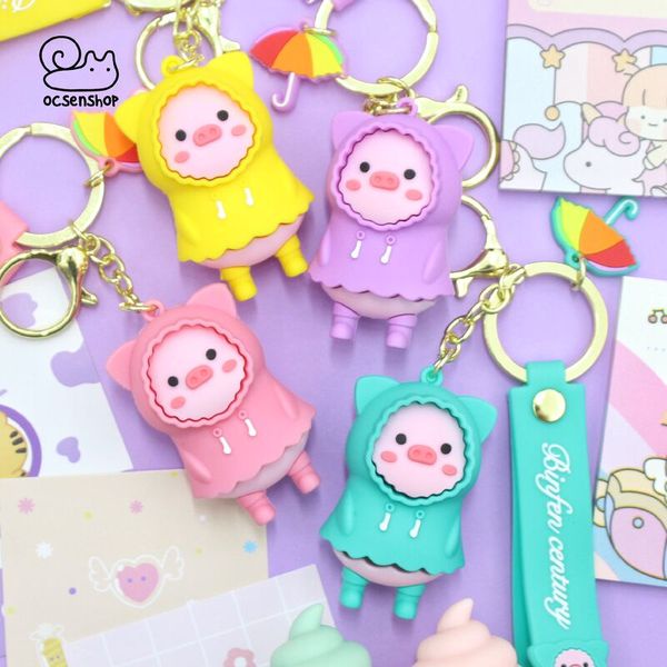 Móc khóa heo ấm hoạt hình siêu dễ thương móc túi xách, ba lô, chìa khóa
