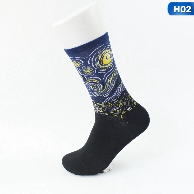 Tất cotton họa tiết Giáng Sinh/Mona Lisa độc đáo dành cho unisex