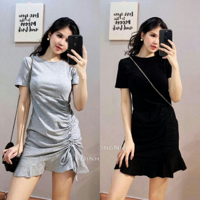 Đầm Rút Bên Đuôi Cá - có Hình thật - A2DDC