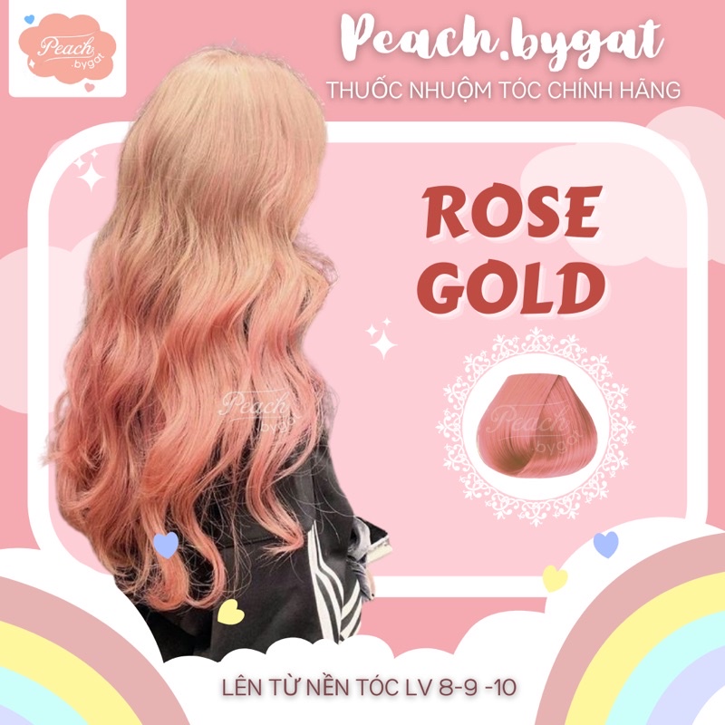 Thuốc nhuộm tóc ROSE GOLD cần sử dụng thuốc tẩy tóc của Peach.bygat