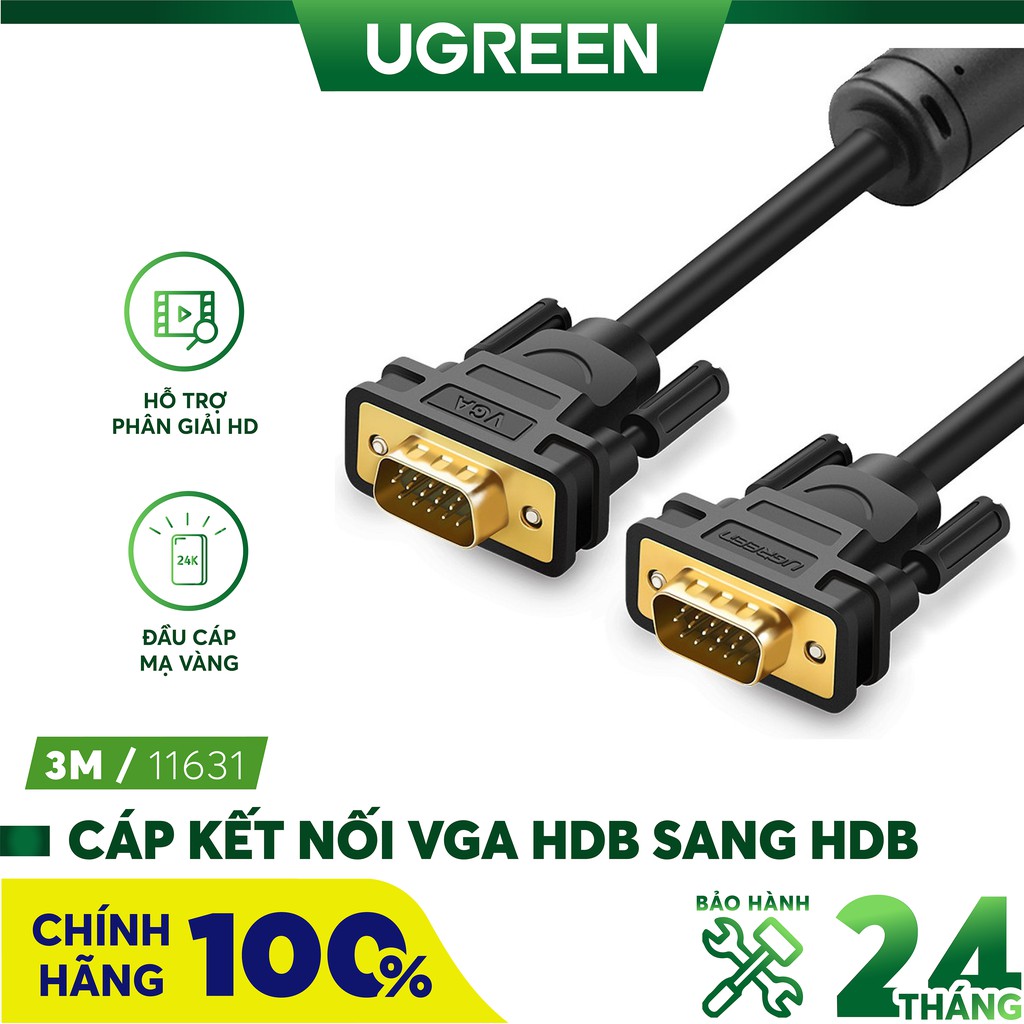 Cáp VGA Dài 3 Mét Ugreen 11631 - Hàng chính Hãng