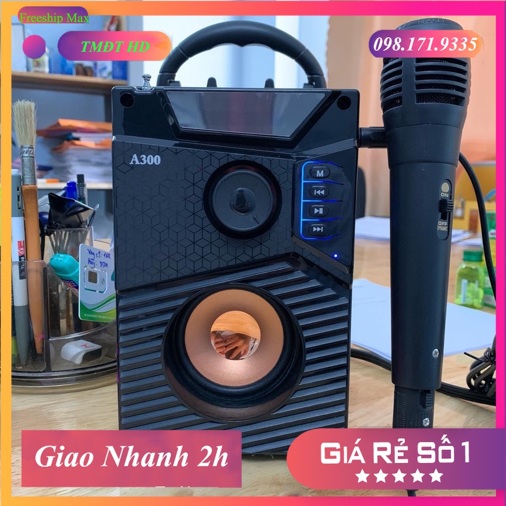 ( Tặng Kèm Mic ) Loa Công Suất Lớn Thế Hệ Mới, Loa A300 (K500) Bluetooth, Loa Nghe Nhạc Di Động Giá Rẻ - Âm thanh cực đã