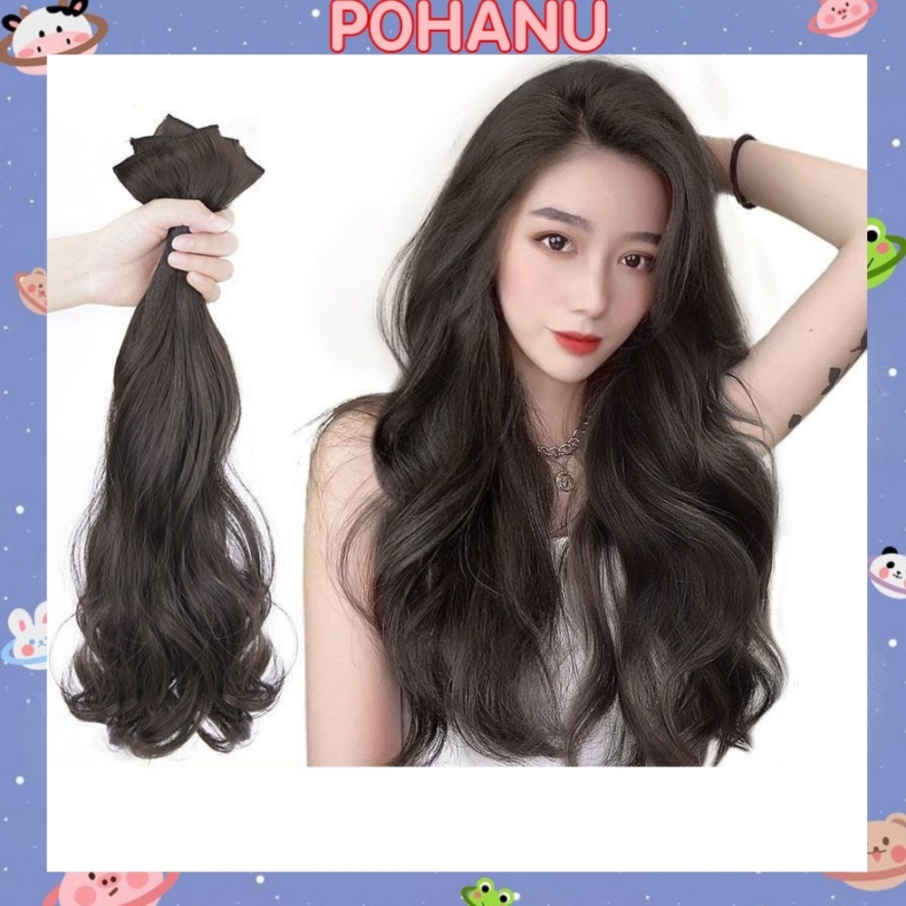Set 3 dải tóc giả Pohanu tóc xoăn sóng nhiều màu phong cách Hàn Quốc TG16