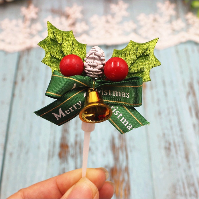 Phụ kiện Noel trang trí quà, bánh kem (nhiều mẫu)