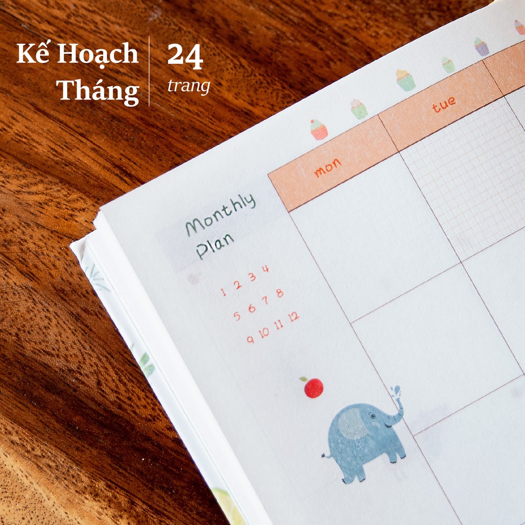 [Mã SRBACK101512 hoàn 20K xu đơn 0Đ] Sổ Planner A5/ Sổ Kế Hoạch - Nhật Ký 365 ngày (Có Bìa Da Theo Yêu Cầu)