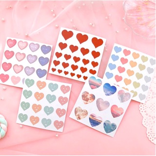 Sticker trái tim đủ màu phong cách Hàn Quốc siêu cute, trang trí planner bullet journey cực chất - Bò Sữa Shop