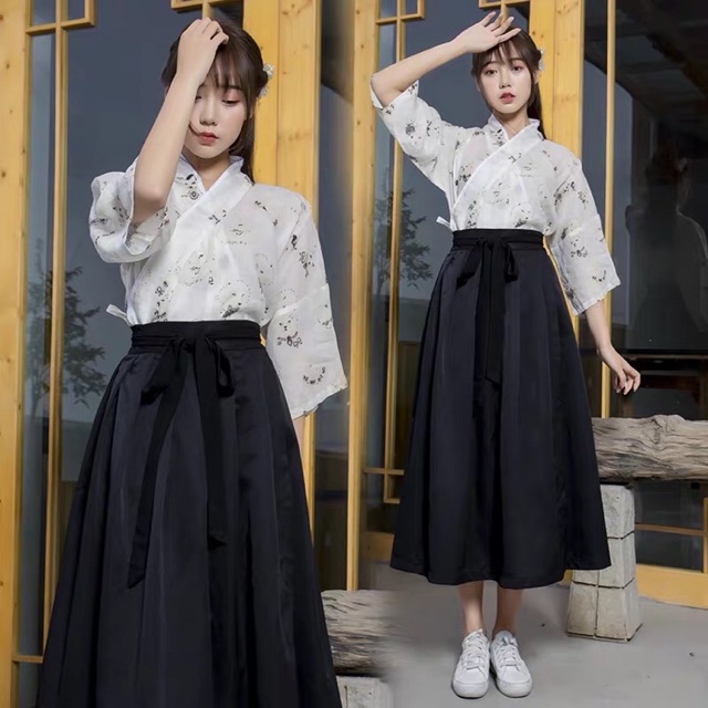 [SẴN SIZE S+XL] HÁN PHỤC VẠT CHÉO THẮT EO